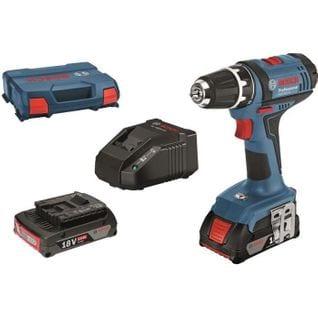 Perceuse Visseuse Bosch - Gsr 18-2-li (2 Batteries De 2,0 Ah, Chargeur Gal 18 V-20, L-case)