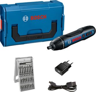 Visseuse 3,6v Bosch Go 2.0 Mini L-boxx + 25 Accessoires + Adaptateur De Charge + Câble Usb Bosch