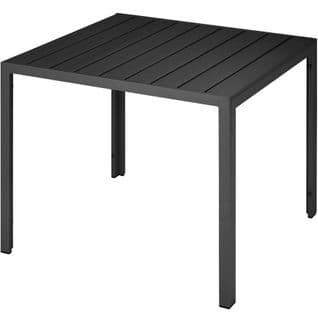 Table De Jardin Carrée Maren Pieds Réglables 90 X 90 Cm X 74,5 Cm - Noir