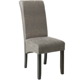 Chaise Aspect Cuir - Gris Marbré