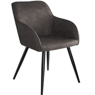 Chaise Marilyn Tissu  - Gris Foncé-noir