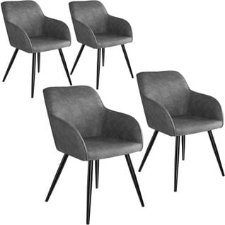 4 Chaises Marilyn Tissu  - Gris/noir
