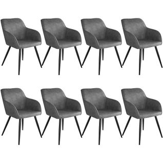 8 Chaises Marilyn Tissu  - Gris/noir