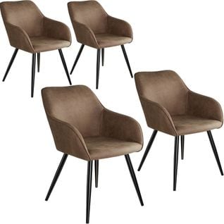 4 Chaises Marilyn Tissu  - Brun-noir