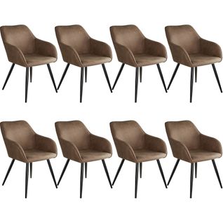 8 Chaises Marilyn Tissu  - Brun-noir