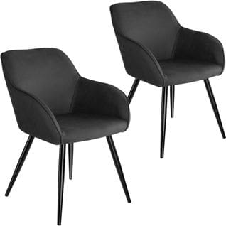 2 Chaises Marilyn Tissu  - Anthracite-noir