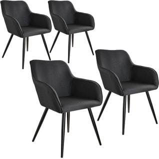 4 Chaises Marilyn Aspect Lin Noir - Noir