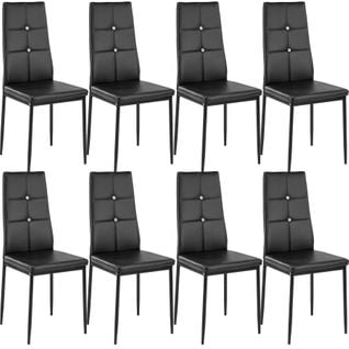 Lot De 8 Chaises Avec Strass - Noir