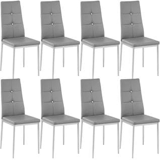 Lot De 8 Chaises Avec Strass - Gris