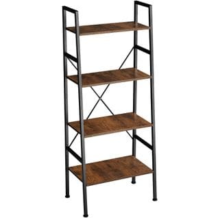 Etagère Échelle Newcastle Style Industriel 57,5 X 35,5 X 139 Cm - Bois Foncé Industriel, Rustique