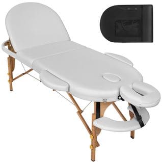 Table De Massage Sawsan 3 Zones Avec Rembourrage De 5cm Et Châssis En Bois - Blanc