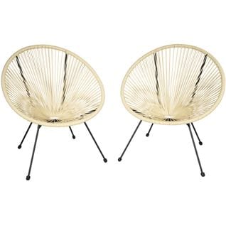 Lot De 2 Chaises De Jardin Santana - Beige