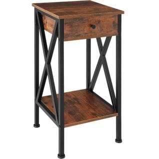 Table D'appoint Dayton 35x35x70,5cm - Bois Foncé Industriel, Rustique