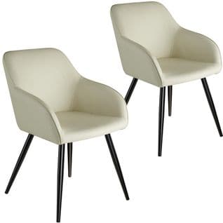 2 Chaises Marilyn Tissu  - Crème/noir