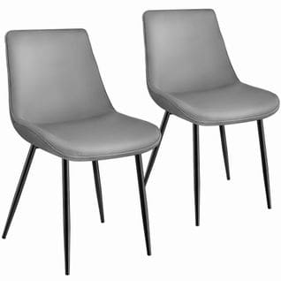 Lot De 2 Chaises De Salle À Manger Monroe Aspect Velours - Gris