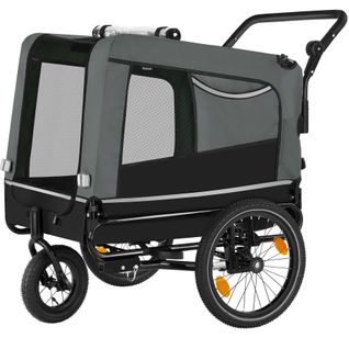 Remorque Vélo Pour Chien Woofrider Multifonction, Pliable, Jusqu'à 40kg - Gris