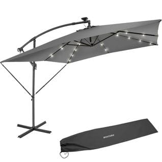 Parasol à LED Solaire Sunna Avec Manivelle 2,5 X 2,5 M  - Gris Clair