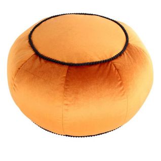 Pouf Rond En Velours "taj Mahal" 65cm Bronze