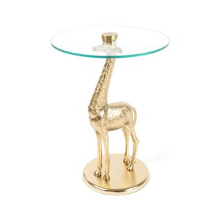 Table D'appoint Design "animality Girafe" 58cm Or