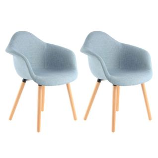 Lot De 2 Chaises Design "winston" 80cm Bleu