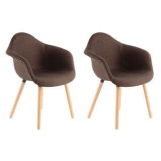 Lot De 2 Chaises Design "winston" 80cm Marron