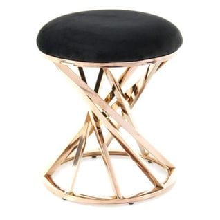 Tabouret Design "wesley" 49cm Noir et Or Rose