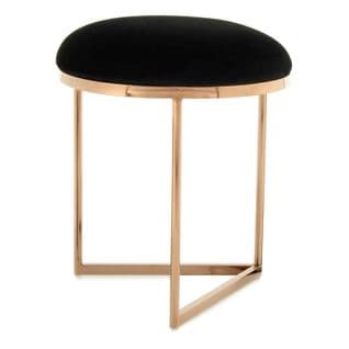 Tabouret Design "wynona" 49cm Noir et Or Rose