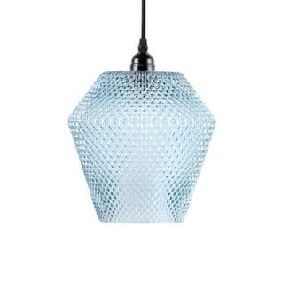 Lampe Suspension En Verre "nomi" 27cm Bleu