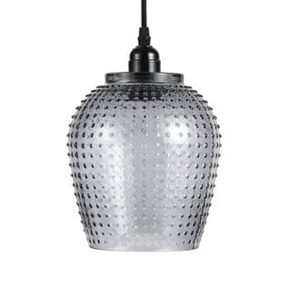 Lampe Suspension En Verre "riva" 27cm Gris