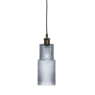 Lampe Suspension En Verre "rosi" 35cm Bleu