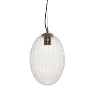 Lampe Suspension En Verre "virgina" 36cm Transparent