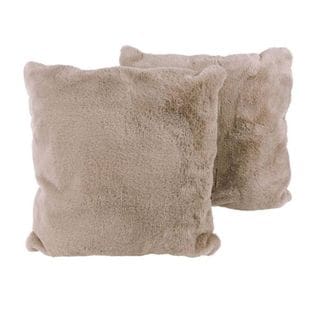 Lot De 2 Coussins Déco "aimée" 45x45cm Taupe