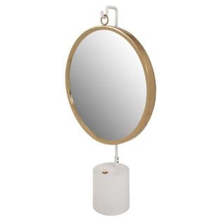Miroir à Poser Rond "eleganca" 75cm Blanc et Or