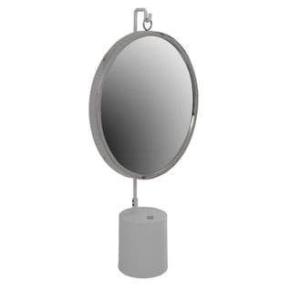 Miroir à Poser Rond "eleganca" 75cm Blanc et Argent
