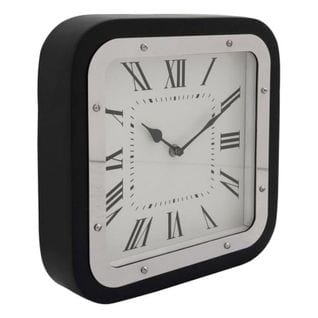 Horloge À Poser "vouman" 28cm Argent Et Noir