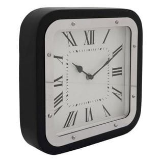 Horloge à Poser "vouman" 28cm Argent et Noir