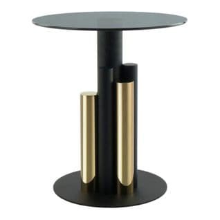 Table D'appoint Design "paula" 50cm Or et Gris