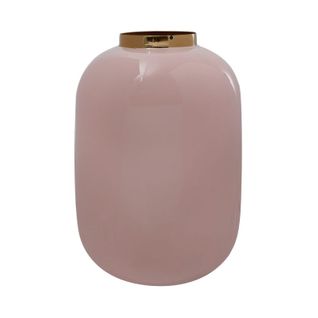 Vase Rond Déco "polko" 25cm Rose Et Or