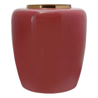 Vase Rond Design "tribuna" 36cm Corail et Or