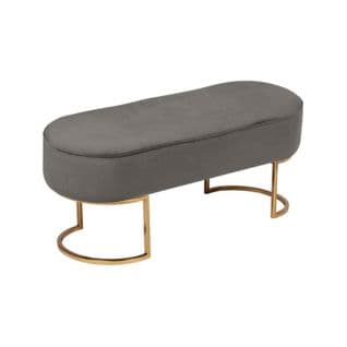 Banc Design En Velours "pera" 105cm Gris et Or