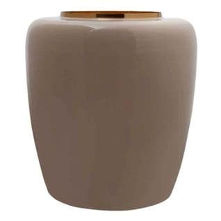 Vase Design En Métal "artisse" 36cm Taupe et Or