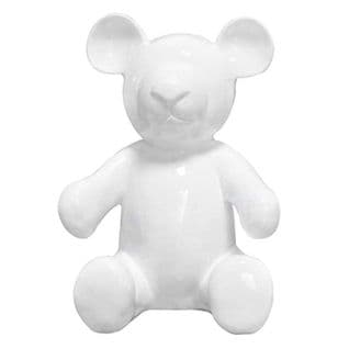 Sculpture Déco Ourson "ted" 29cm Blanc