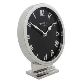 Horloge à Poser Vintage "era" 24cm Noir et Argent