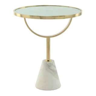 Table D'appoint Design "rocio" 54cm Blanc et Or