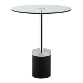 Table D'appoint En Marbre "lana" 53cm Argent Et Noir