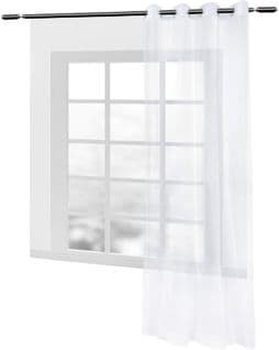 1 Pièce Rideau Voilage Transparent À Oeillets. Décoration Pour Fenêtre. 140x175 Cm. Blanc. Vh5514ws