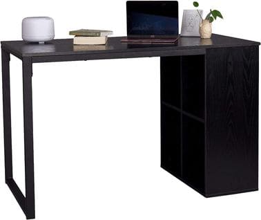 Bureau D'ordinateur Avec 4 Compartiment Ouvert.table De Bureau En Métal+bois.table De Travail.noir