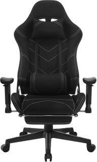 Fauteuil De Bureau.racing Chaise En Tissu Avec Repose-tête+repose-pieds.hauteur Réglable.noir