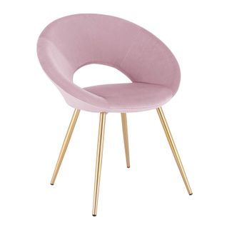 Chaise De Salle À Manger En Velours Pieds En Métal - Rose