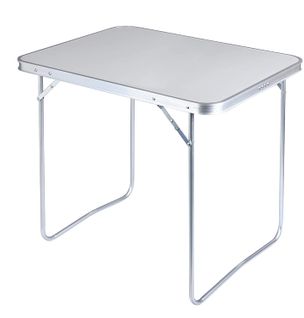 Table De Camping Pique-nique Pliante - Table De Jardin En Aluminium Et Mdf - 80x60.5x70 cm - Gris